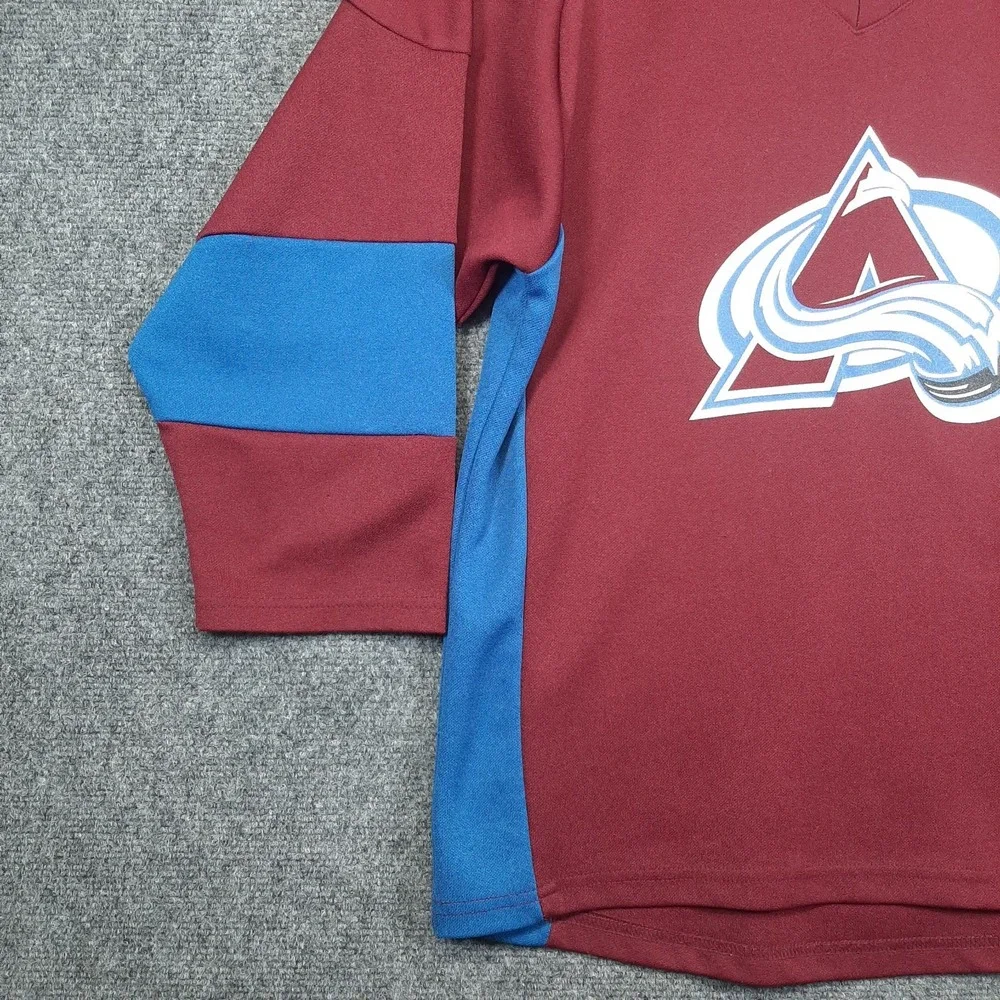 NHL Colorado Avalanche Practice Jersey Youth XL 14/16 Burgundy Blue Blank 58AFG